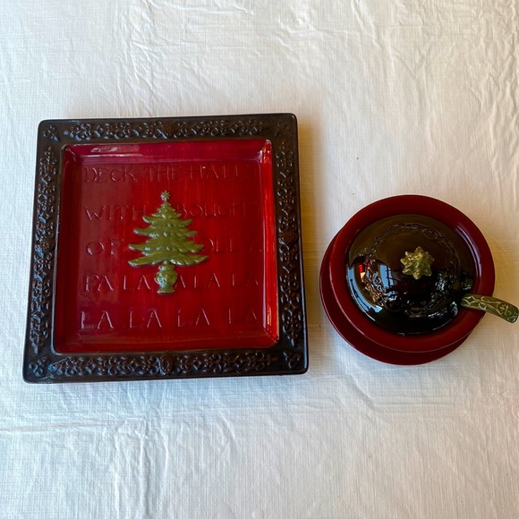 Relish plate with sauce bowl and spoon porcelain - Picture 10 of 10